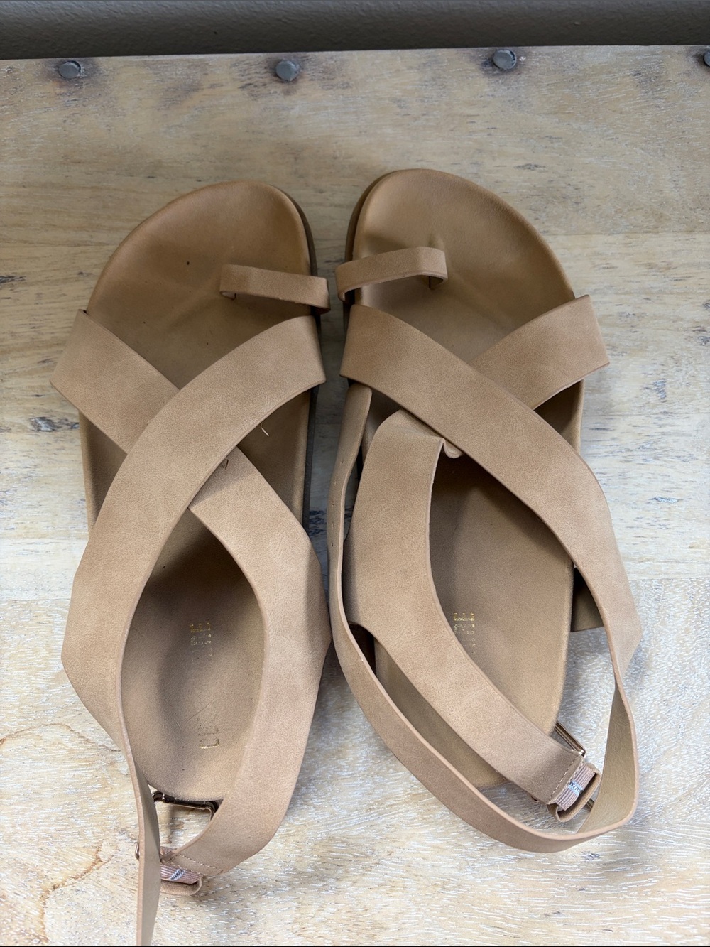 Women's Crisscross Tan Slingback Sandals